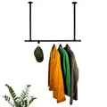 Produktbild: RSR Hangers Kleiderstange Garderobe Industrial Design für Decke Garderobenstange | Breite 80 cm x Höhe 70 cm | Deckenmontage | Ankleidezimmer | Schlafzimmer | Flur | begehbarer Kleiderschrank