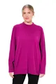 Produktbild: Ulla Popken Damen große Größen Übergrößen Plus Size Pullover, Stehkragen, Langarm, Rippbündchen Beere 62+ 822010827-62+