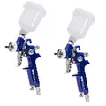 Produktbild: 2X IPOTOOLS Mini HVLP Lackierpistole Spritzpistole 0,5mm & 0,8mm Düse - H2000 Profi Farbsprühsystem Spraypistole mit 125 ml Plastikbecher und Edelstahldüse 0,5 mm & 0,8 mm Düsensatz