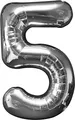 Produktbild: Amscan 2798501 - Super Shape Folienballon Zahl, silber, 58 x 86 cm, Geburtstag, Jubiläum, Hochzeit