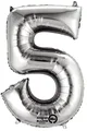 Produktbild: amscan® 9906290 Folienballon Zahl 5 - silber