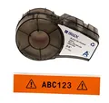 Produktbild: Brady Vinyl-Etiketten für Etikettendrucker M211 & M210 - Vinyl-Klebe-Druckeretiketten - Industrieetikettenband für Kabel/Namensetiketten - Schwarz auf Orange (19.05mm x 6.40m) - M21-750-595-OR