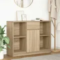 Produktbild: vidaXL Sideboard mit Schublade Sonoma-Eiche 101x35x76 cm Holzwerkstoff