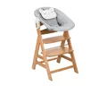 Produktbild: Hauck Tischsitz Alpha Plus Nature Grey Newborn Set - Pastell Bear, Holz Babystuhl ab Geburt mit Aufsatz für Neugeborene höhenverstellbar