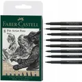 Produktbild: 4005401671589 FABER-CASTELL Pisaki Artist Pen Pitt 8 sztuk BLACK Faber Castell