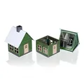 Produktbild: Crottendorfer - Räucherhaus Metall inkl. Räucherkerzenhalter - für Räucherkerzen Gr. M - Maße: 7,2x7,8x9,8cm - Motiv: Waldhaus, Grün - Made in Germany