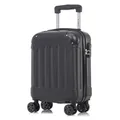 Produktbild: Koffer Trolley Reisekoffer Suitcase, Rollkoffer Handgepäck ,mit 4 Rollen360°, Hartschalenreisekoffer, Zahlenschloss, Weicher Gummigriff(L,Schwarz)