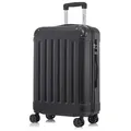 Produktbild: YONSLY Hartschalen-Trolley Hartschalen-Koffer Trolley 360° Rollen, robuster Reisekoffer, 4 Rollen, mit Zahlenschloss, für Business und Urlaub 46/55/66/76 cm schwarz 66 cm