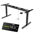 Produktbild: Yaasa Frame Pro Schreibtischgestell Höhenverstellbar, Schwarz – Für Tischplatten mit 140-200 cm Länge – Touch Handschalter – 9 Speicherfunktionen – Höhenanzeige – Kollisionssensor – Traglast 140 kg