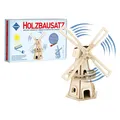 Produktbild: Pebaro Solar Holzbausatz Windmühle mit Motor und Solarpanel, Unbehandeltes Holz