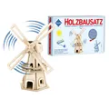 Produktbild: Pebaro Solar Holzbausatz Windmühle Mit Solarpanel und Motor Unbehandeltes Holz