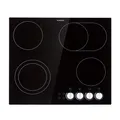 Produktbild: Kochfeld Glaskeramik doppel Kochplatte 6100W Einbau 4 Zonen rahmenlos schwarz