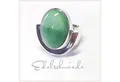 Produktbild: Edelschmiede925 Silberring massiver Silberring 925 mit ovalem Variscit Cabochon Ringgröße 54