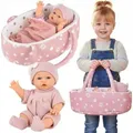 Produktbild: Meine erste Babypuppe 30 cm mit Tragebett, Kissen, Decke & Schnuller – Spielset für Kinder - Rosa