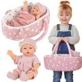 Produktbild: Kinderplay Babypuppe mit Trage und Zubehör – 30cm Puppe mit Decke, Kissen & Schnuller – realistische Puppen für Kinder ab 3 Jahren, Geschenk für Mädchen