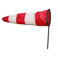 Produktbild: Wolkenstürmer Westwind Windsack, rot/weiß 75 cm, maritimes Dekorationsobjekt und Windspiel für Garten und Balkon, inkl. Glasfaserstab