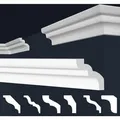 Produktbild: Marbet Design - Stuckleisten xps Styropor weiß 2 Meter Deckenleisten Wandleisten E-Leisten Modelle: E-7 / 46x50mm, Muster ca. 20cm
