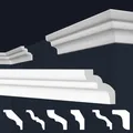 Produktbild: MARBET DESIGN Stuckleisten XPS Styropor weiß - Deckenleisten Zierleisten Eckleisten Dekorbau E-Leisten - (Musterstück E-7)