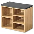 Produktbild: Kesper | Schuhschrank mit Sitzkissen, Material: Spanplatte, Maße: B: 51,5 x H: 29,5 x T: 48 cm, Farbe: Braun | 15925