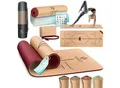 Produktbild: KESSER® Yogamatte Kork Inkl. Tragegurt Tasche & Yoga-Block Gymnastikmatte Yoga Matte rutschfest aus Naturkautschuk TPE Fitnessmatte, 183 x 62 Trainingsmatte für Fitness Sportmatte, Gymnastik extradick