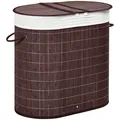 Produktbild: Wäschekorb Wäschebox 100L Wäschesammler mit Deckel, 2 Wäschesäcken, Bambus