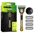 Produktbild: Gillette Labs, Rasierer mit Reinigungs-Element Champion Gold Edition, 1 Handstück, 1, 1 Wandhalterung, 1 Reise-Etui