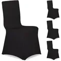Produktbild: Stuhlhussen, 4er Set, universeller Stretch Stuhlbezug, Bankettstuhl Dekoration, Empfang und Feier, schwarz - Relaxdays
