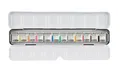 Produktbild: Schmincke Aquarellfarbe Akademie Aquarell - schmaler Metallkasten mit 12 halben Näpfchen