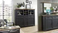Produktbild: Innostyle Vitrine Highboard Jasmin Vitrine in graphit und Artisan Eiche 143x150 cm