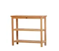 Produktbild: Kai Wiechmann Standregal Edles Teak Gartenregal 100 x 38 cm als wetterfestes Ablageregal, unbehandeltes Teak Outdoor-Regal mit drei Ebenen