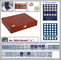 Produktbild: Holzmünzkassette-2-EURO-3-Tableaus-105-runde-Fächer 26 mm SAFE 5894-L Elegance