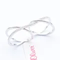 Produktbild: s.Oliver Damen Ring X Doppelring Zweifingerring 925 Silber Zirkonia Gr. 56