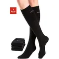 Produktbild: Kniestrümpfe H.I.S, Damen, Gr. 35-38, schwarz (3x schwarz), Baumwolle, Elasthan (LYCRA), Polyamid, unifarben, elastisch, Socken Kniestrümpfe, ohne einschneidendes Bündchen, Topseller