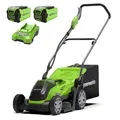 Produktbild: 40V Akku Rasenmäher 35cm Greenworks G40LM35K2X mit 2x 2Ah Batterie und Ladegerät