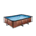 Produktbild: EXIT Toys Wood Pool - 300x200x65cm - Rechteckiger, Kompakter Rahmenpool mit Kartuschenfilterpumpe - Leicht Zugänglich - Für Kleinkinder Geeignet - Starker Rahmen - Einzigartiges Design - Braun