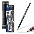 Produktbild: STAEDTLER Künstlerbleistift Mars Lumograph black, Sechskantform, hochwertige Premium-Bleistifte mit spezieller Minenrezeptur, 6 ST in Metalletui, 100B G6, Schwarz
