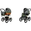 Produktbild: Babylux® Classic Gold | 2in1 Kinderwagen Set | Olive Star | Kombikinderwagen | Kinderwagenset |