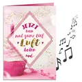 Produktbild: bentino XXL Geburtstagskarte mit Sound & Licht zum Auspusten – Interaktive Musikkarte & Originelle Geschenkidee für Frauen & Mädchen – Große A4 Riesenkarte inkl. Musik „Celebration“