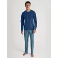 Produktbild: Schlafanzug »Relax Imprint 1« 2 tlg. Langarm-Shirt & Hose mit geradem Bein, Gr. L (52/54), pottery blue, , 84208438-L