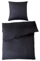 Produktbild: Bettwäsche 2-teilig Bettbezug Bettgarnitur Baumwolle Anthrazit 155x220 cm