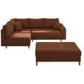Produktbild: S-STYLE Ecksofa mit Hocker  Maya , rot , Maße (cm): B: 231 H: 81