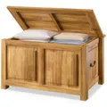 Produktbild: CASARIA® Holztruhe mit Deckel Groß 103L Volumen Sitzbank Stauraum 160kg belastbar Holz Akazie Flur Schatztruhe Truhe Schatzkiste Kolonialstil Braun