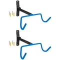 Produktbild: WELLGRO 2x Wand Fahrradhalter - Stahl - Tragkraft bis 30 kg - Wandmontage - Fahrrad Ständer - klappbar - Farbe wählbar, Farbe:Blau