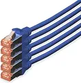 Produktbild: DIGITUS CAT 6 S/FTP Patchkabel 5 Stück bis RJ-45 M 10 m SFTP PiMF 6 IEEE 802.3 geschirmt halogenfrei ohne Haken verseilt Blau Packung mit 5 (DK-1644-100-B-5)