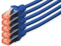 Produktbild: DIGITUS Patchkabel Kat. 6, S/FTP, 10,0 m, blau, 5er
