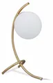 Produktbild: Relaxdays Tischlampe Kugel, geschwungen, Metall & Glas, E27, Lampe Schlafzimmer, Wohnzimmer, Nachttischlampe, gold/weiß