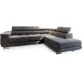 Produktbild: ECKSOFA SELVA R-S Grau Velours-Stoff mit Schlaffunktion