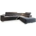 Produktbild: Masseno Ecksofa Selva R-S mit Schlaffunktion L-Form, Glamour Sofa mit Bettkasten, Wohnzimmersofa, Couch, Soffa, Bettsofa, Couchgarnitur - Grau, Monolith 85