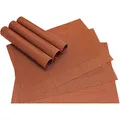 Produktbild: matches21 Edle Tischsets Platzsets BORDA Platzmatten 6er Set kupfer terracotta gewebt aus Kunststoff 46x33 cm abwaschbar Platzdeckchen Esstischunterlagen vom Tischwäsche Spezialist