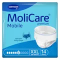Produktbild: MoliCare premium Mobile 6 Tropfen Größe XXL, Inkontinenzhosen für Frauen und Männer mit mittlerer Inkontinenz, extra Auslaufschutz, fortschrittlicher Hautschutz, verbesserte Passform, 14 Stück